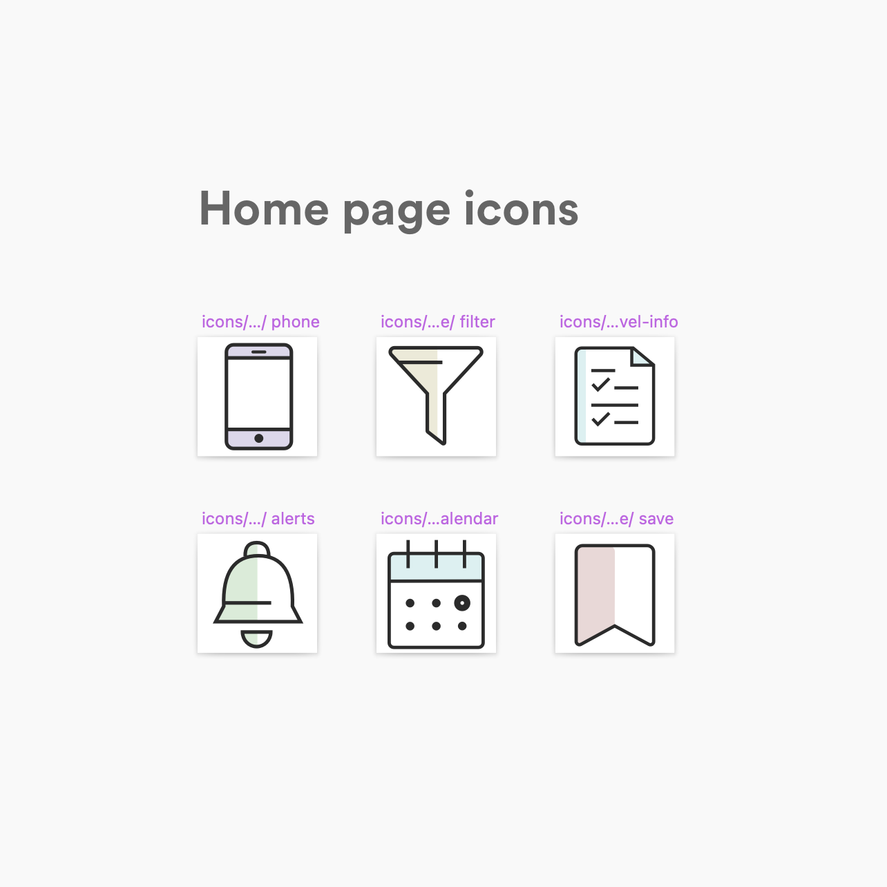 New homepage icons